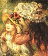 Pierre Renoir Girls Putting Flowers in their Hats Sweden oil painting reproduction